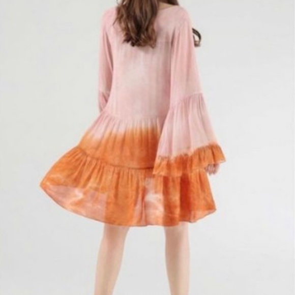 Beautiful Dress in Chiffon - By Young, Broke & Fabulous - L - NWT - Tie Dyed - Picture 11 of 12